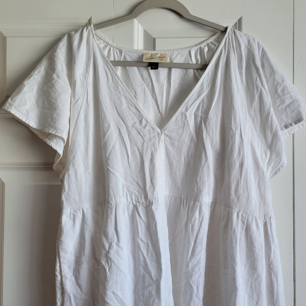 Universal Thread Womens Size Large Linen Blend White Dress - Picture 2 of 10